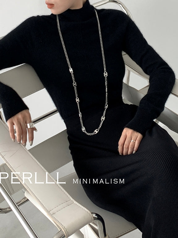 High-Neck Slim Knit Tops_BDHL8021