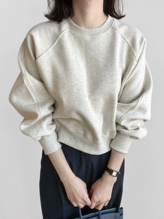 Thickened Short Gray Sweat Tops_BDHL6814