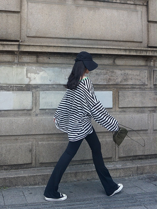 高腰彈力喇叭褲_BDHL8057