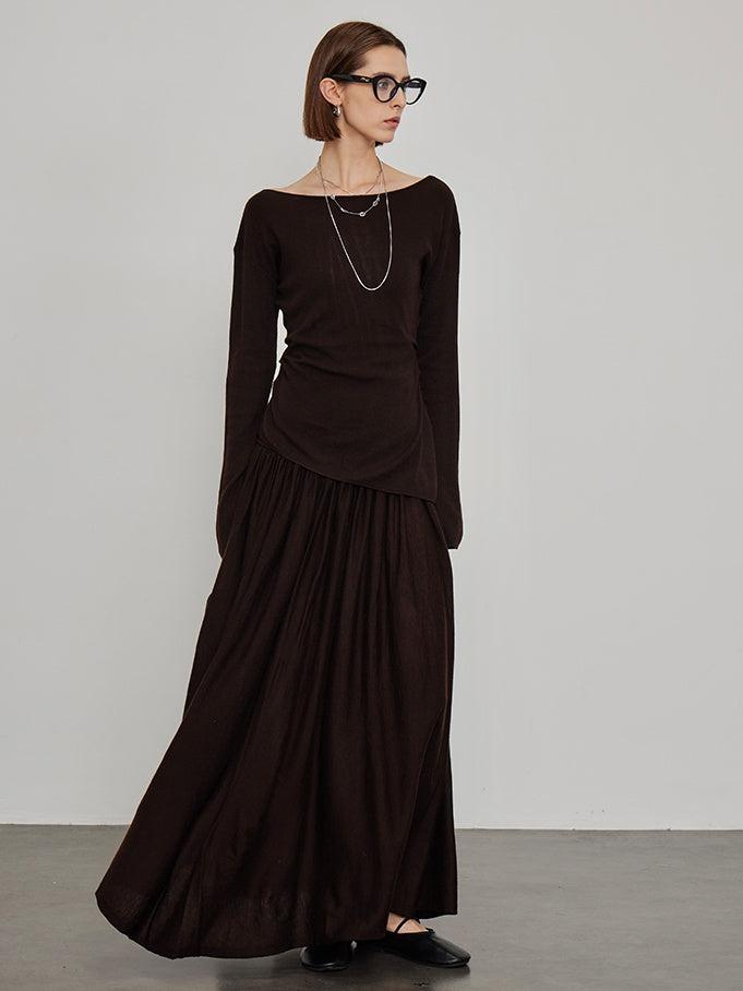 Knitted Slit Tops or Pleated Skirt_BDHL6450
