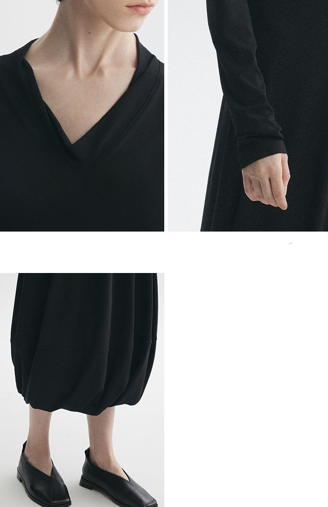 V-Neck Floral Bud Dress_BDHL7722