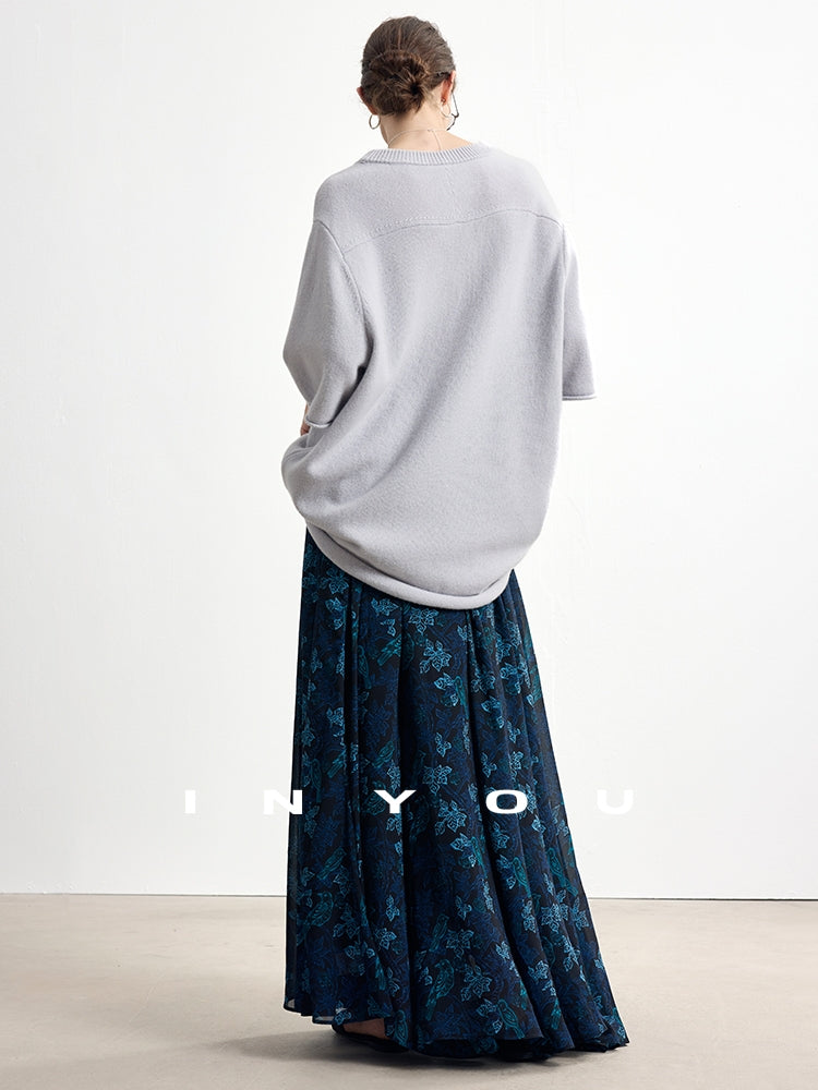 Print Design Loose-Fit Maxi Skirt_BDHL7750