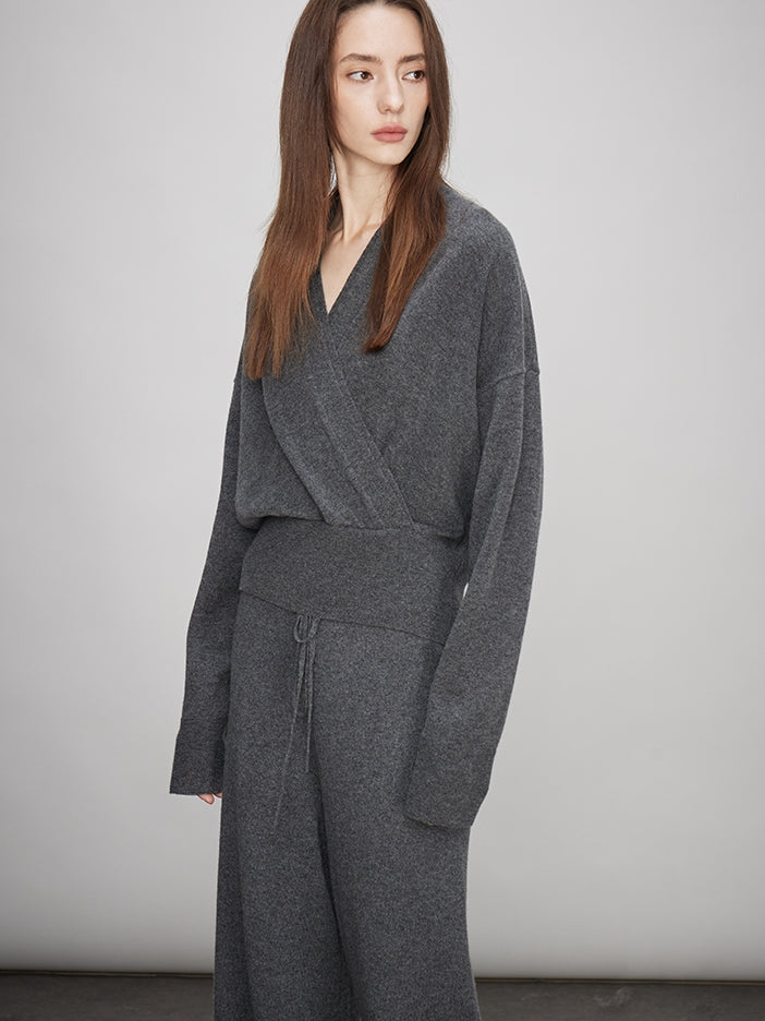 V-Neck Knit Tops Or Elasticated Waist Pants_BDHL7990