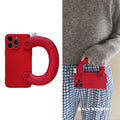 【iPhone17追加】Red Leather Wristband iPhone Case with Cotton Filling_HL3268