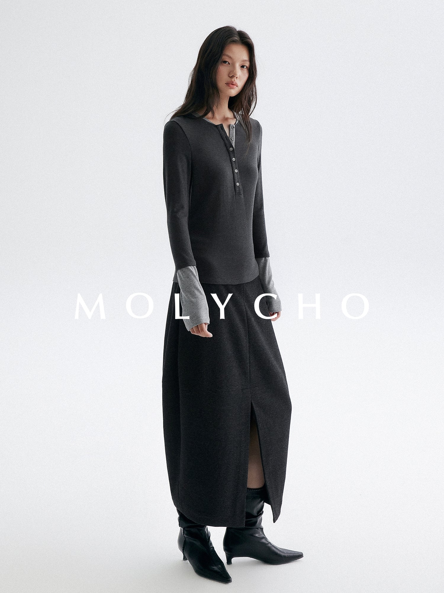 亨利領長袖上衣_BDHL7953