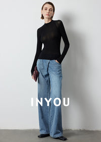 Half-Turtleneck Slim Tops_BDHL6388