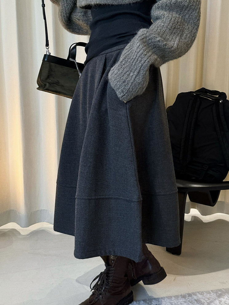 Patchwork A-Line Midi Skirt_BDHL8153