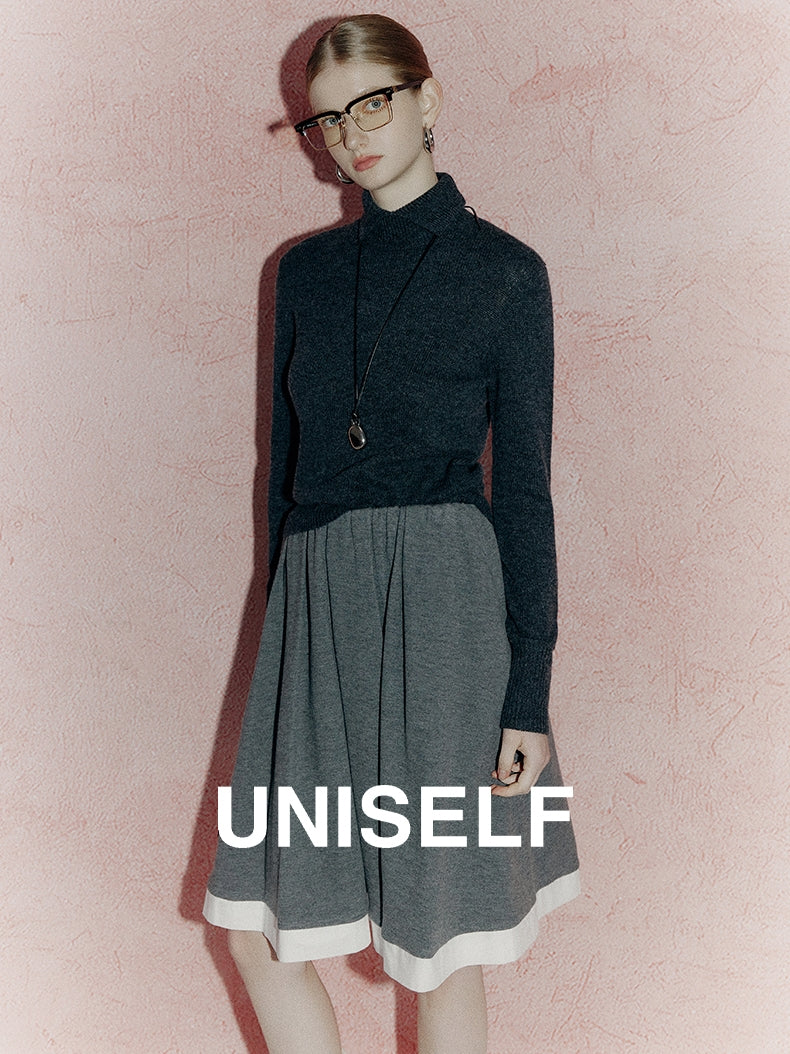 Collar Slim-Fit Knitted Tops_BDHL7720