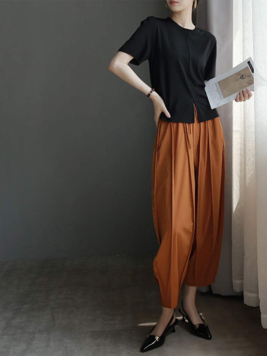 Elastic Waist Pumpkin Pants_BDHL6074