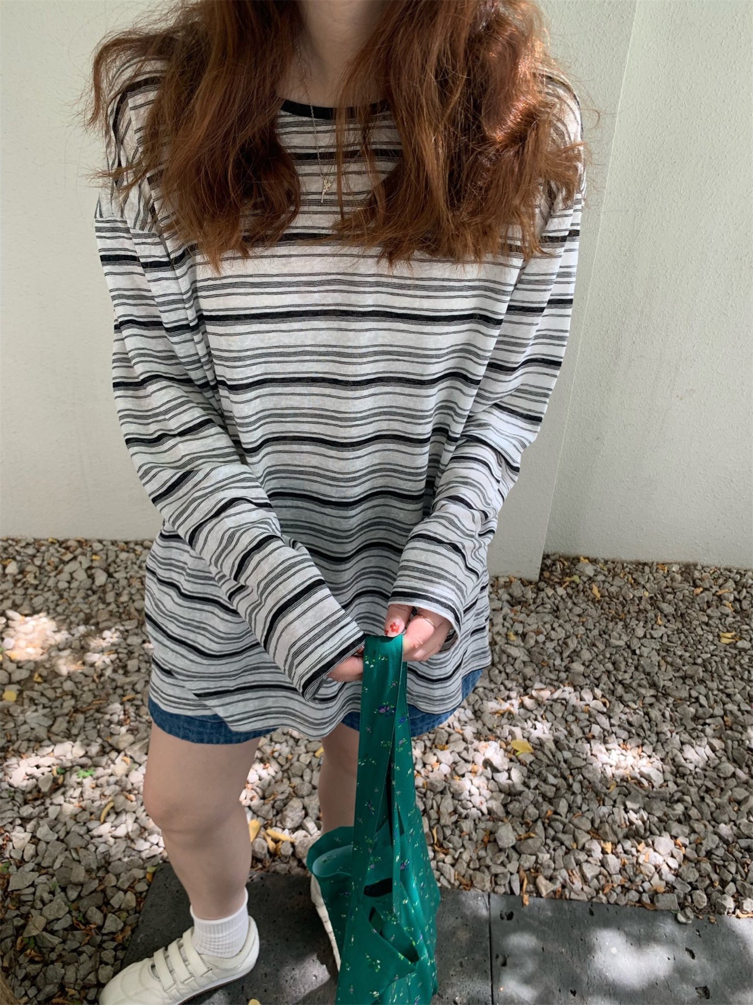Back Tie Striped Tops_BDHL7613