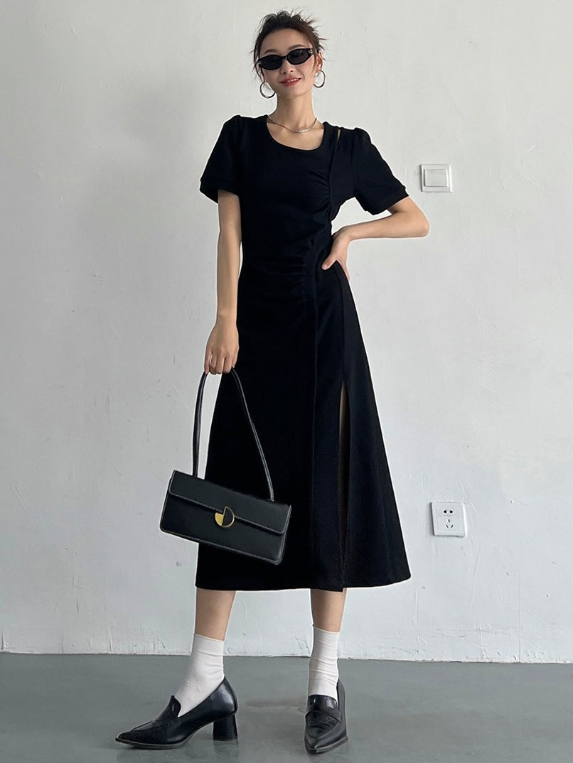 Slit Sleeveless Knit Dress_BDHL7569