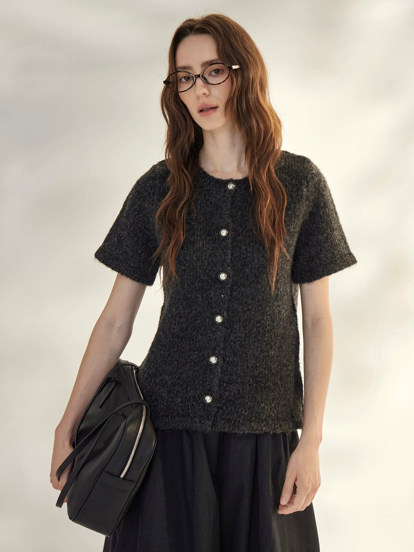 Round-Neck Knit Cardigan_BDHL7736