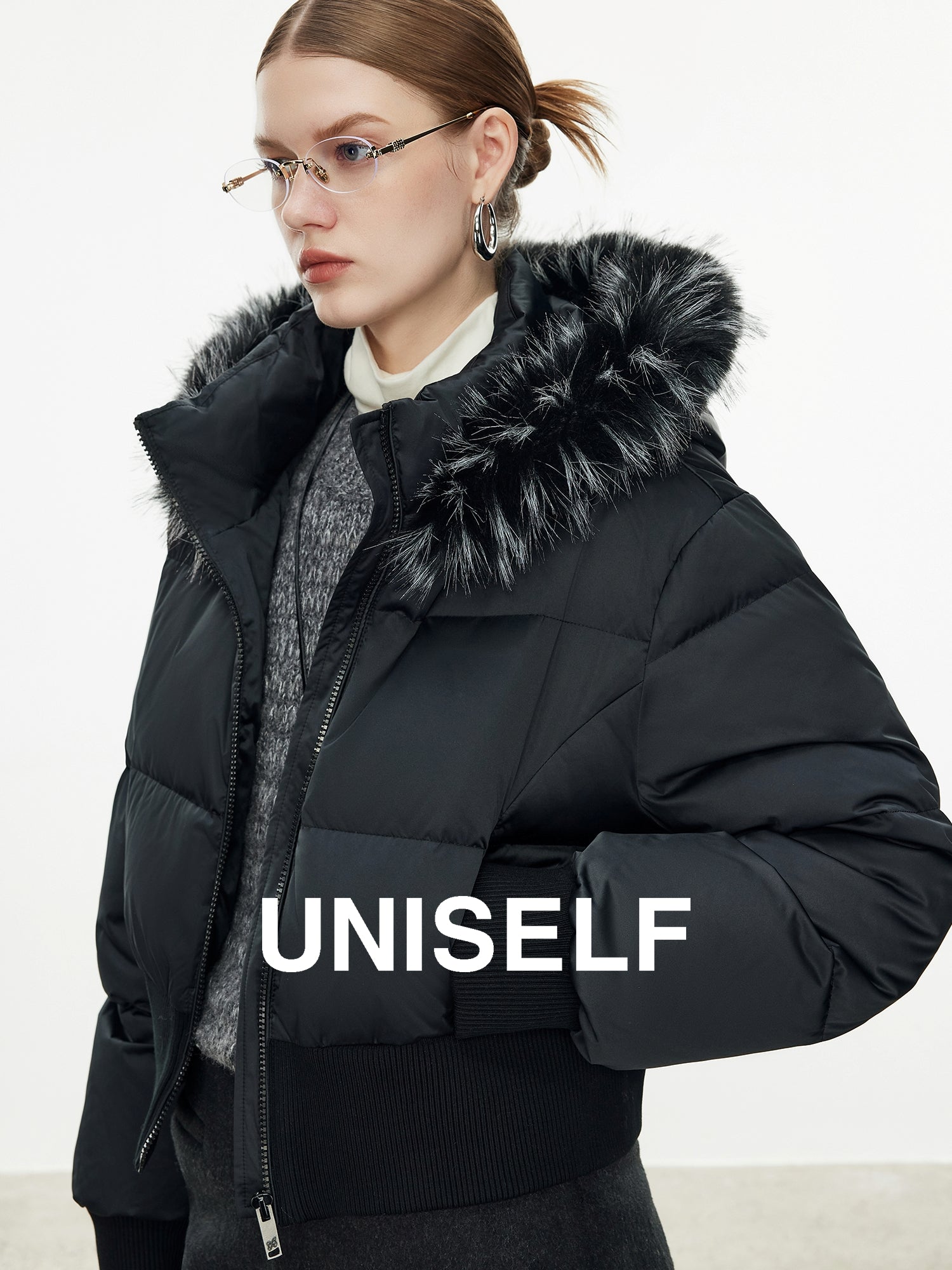 Fur Collar Hooded Down Jacket_BDHL7974