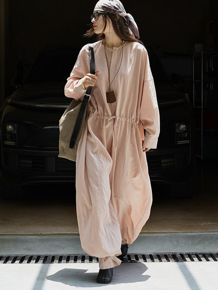 Waist Drawstring Jumpsuit_BDHL7533