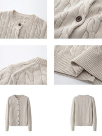 Retro Twisted Knit Cardigan_BDHL6529