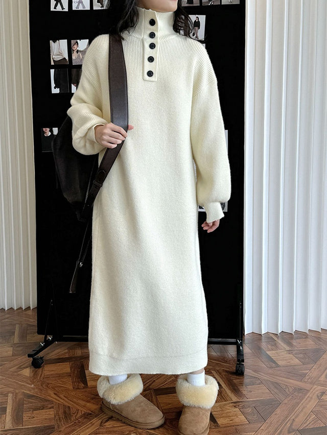 Thickened High Neck Knit Dress_BDHL6714