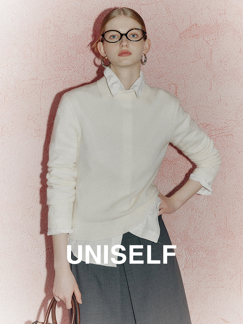 Collar Slim-Fit Knitted Tops_BDHL7720