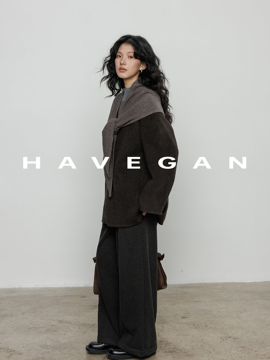 無領披肩大衣_BDHL7889