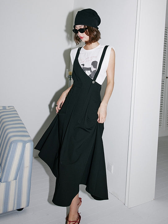 Irregular Shoulder Strap Skirt_BDHL7535