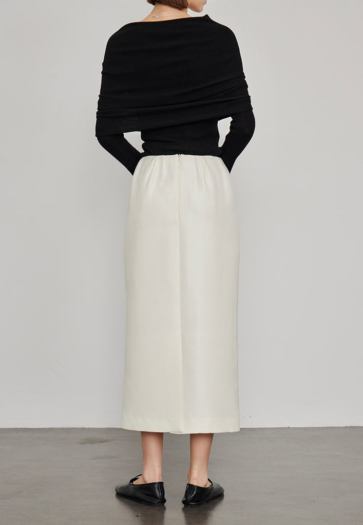 Slim Straight Slit Long Skirt_BDHL6464