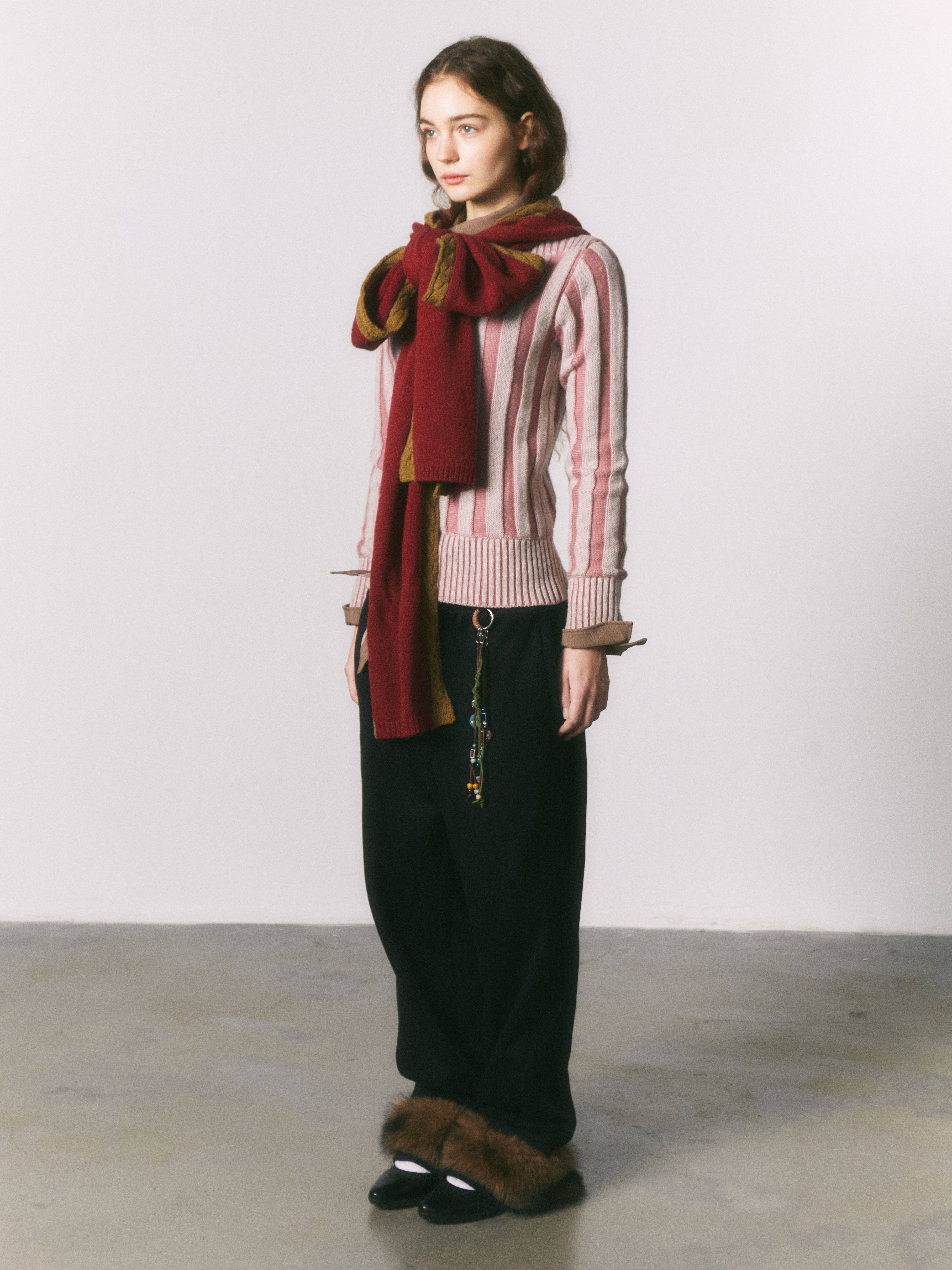 Contrast Colour Hooded Scarf_BDHL6963