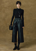 Leather Wide-Leg Cropped Pants_BDHL8160