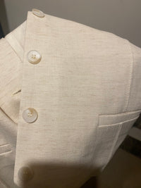 Short linen thin V-neck vest_BDHL5886