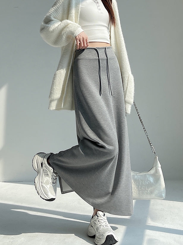 High-Waisted Slit Straight Skirt_BDHL7823