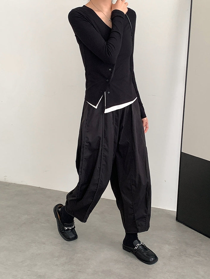 Loose Balloon Cropped Pants_BDHL8154