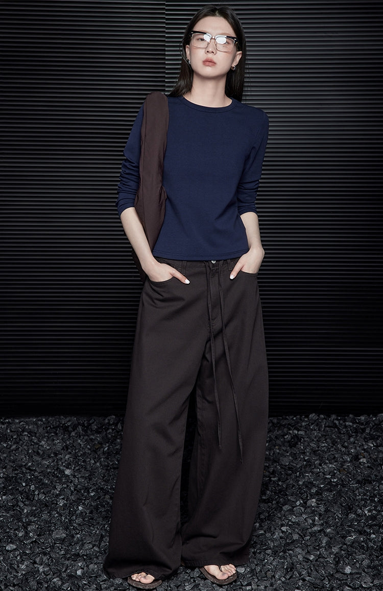 String Straight Wide-Leg Pants_BDHL6971