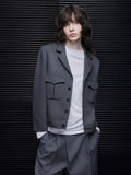 Gray Lapel Suit Jacket_BDHL7792