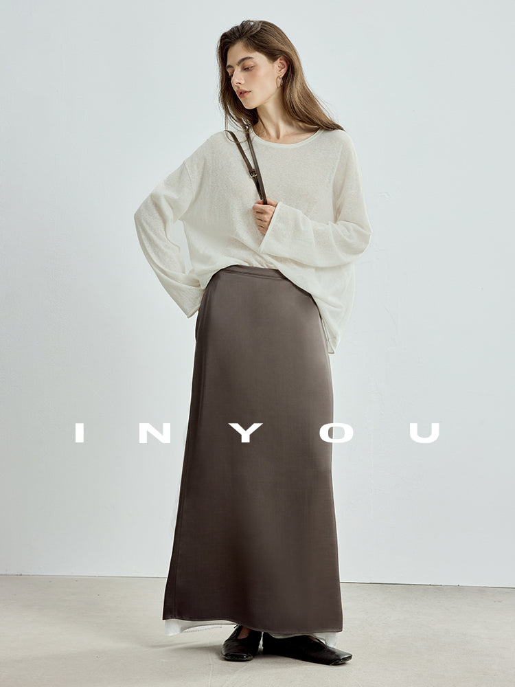 Double-Layer Back Slit Skirt_BDHL7718