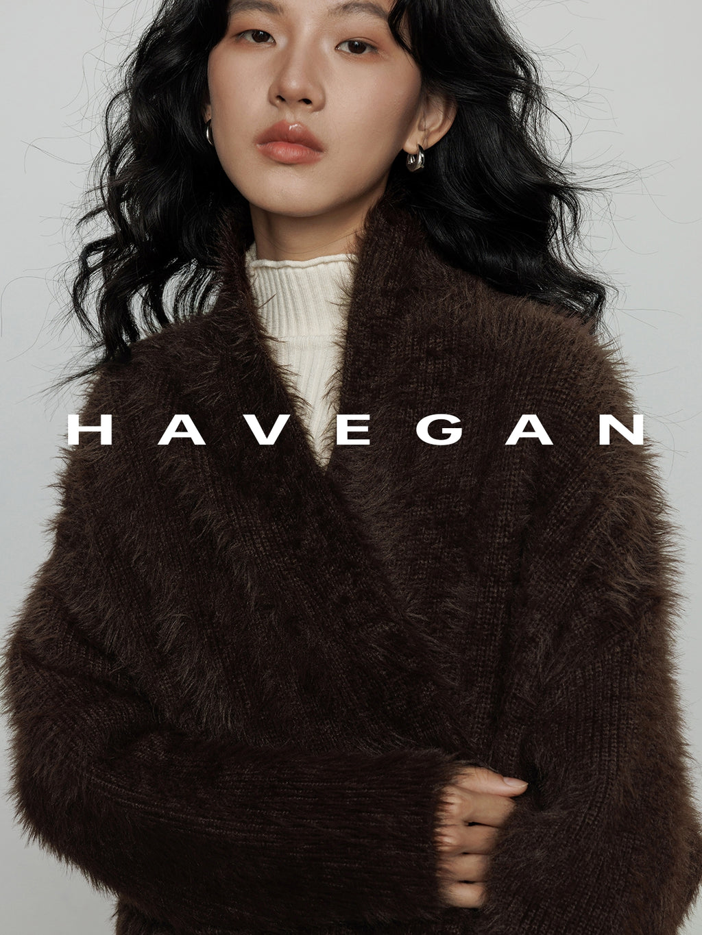 無領抓絨長版開襟衫_BDHL7971