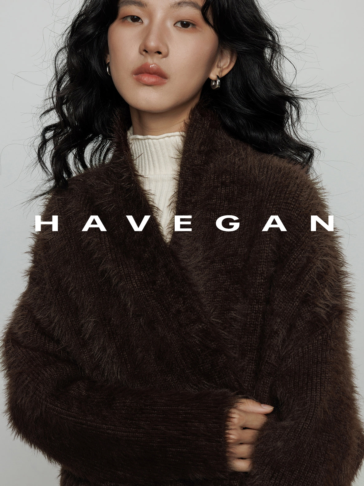 無領抓絨長版開襟衫_BDHL7971