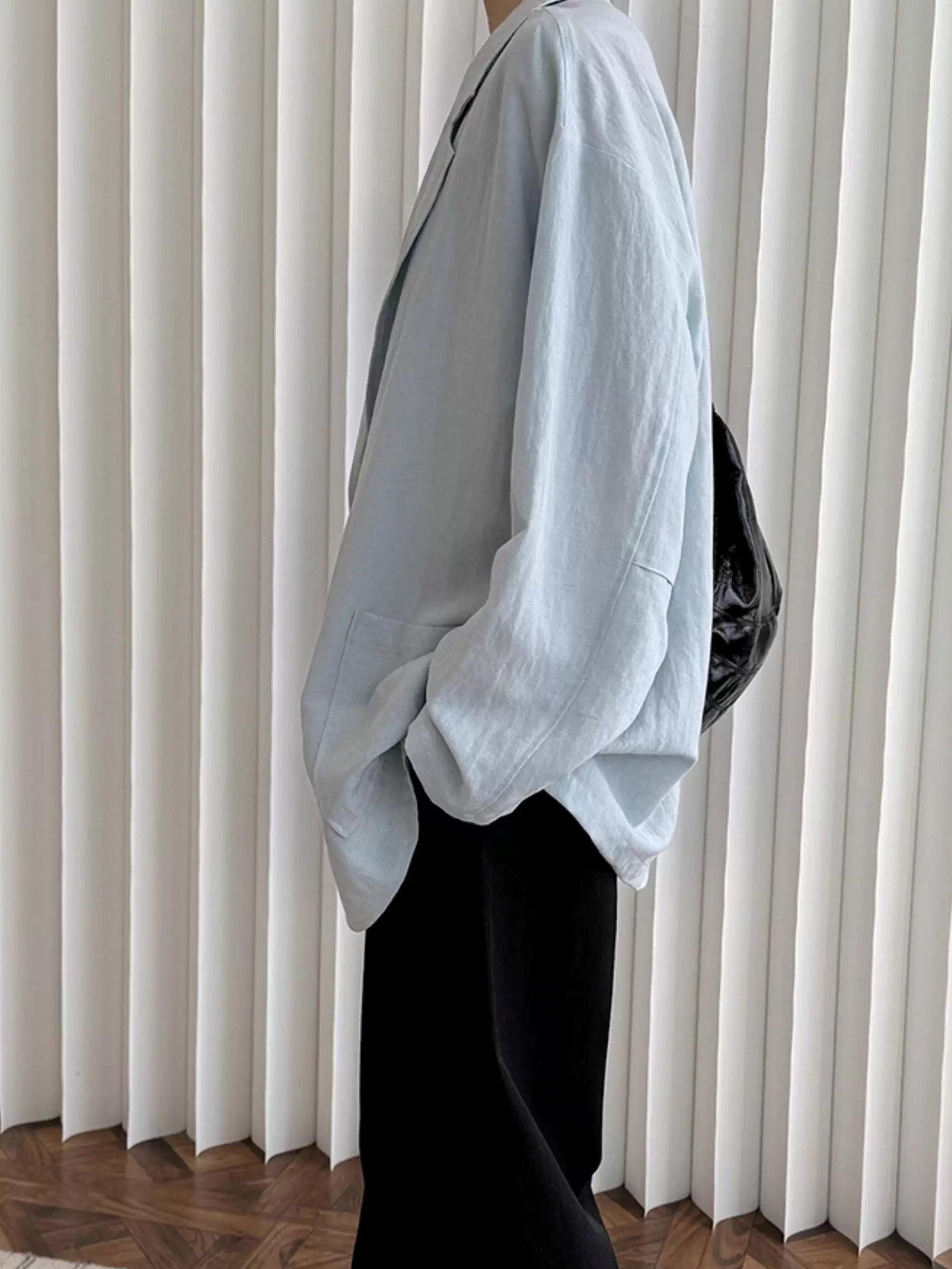 寬鬆亞麻西裝外套_BDHL7380