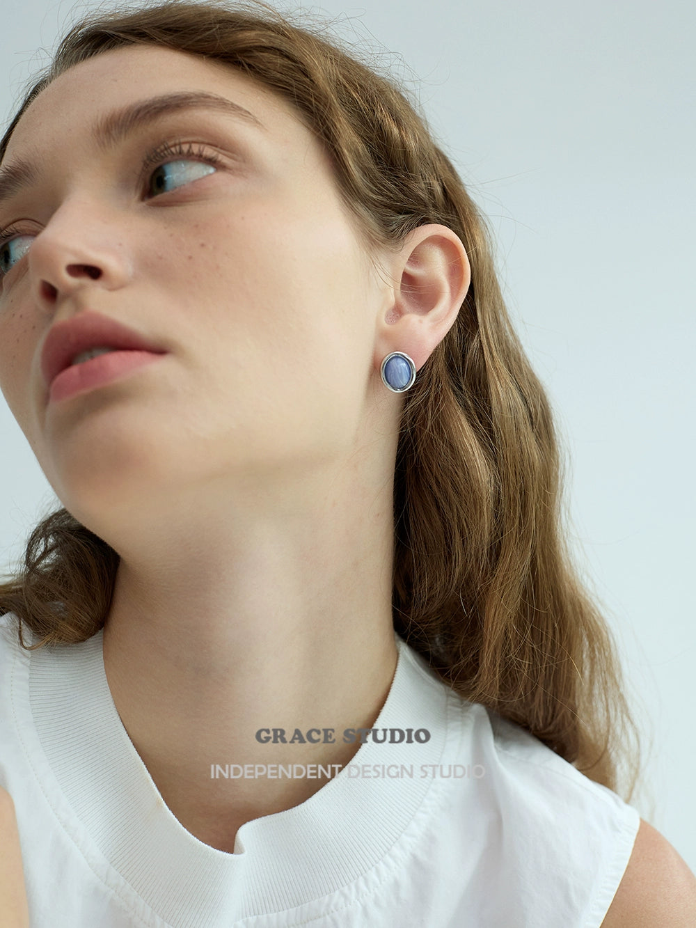 Natural Gem Dome Pierced Earring_BDHL7672