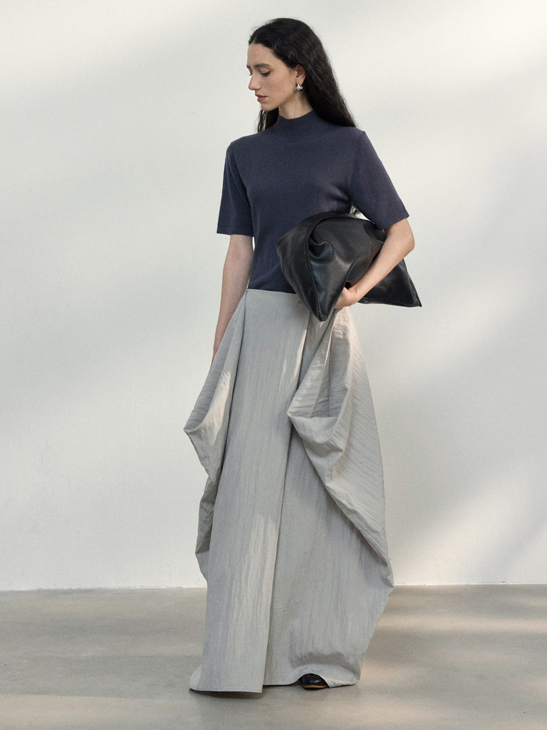 Cocoon Shape Long Skirt_BDHL7482