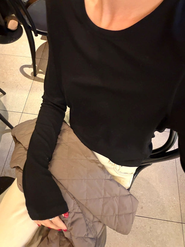 Slim-Fit Long-Sleeved Tops_BDHL8045