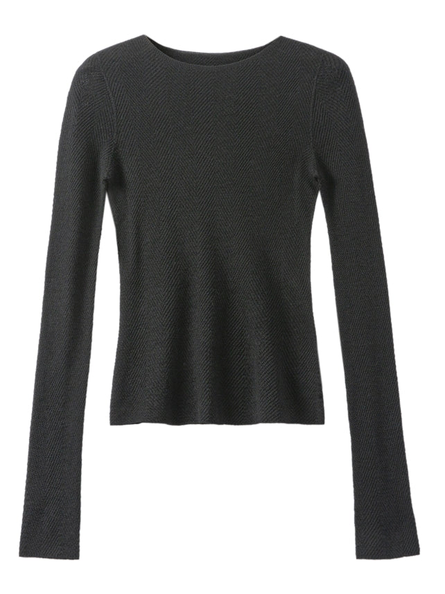 Stretch Slim Knit Tops_BDHL7848