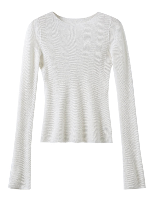 Stretch Slim Knit Tops_BDHL7848