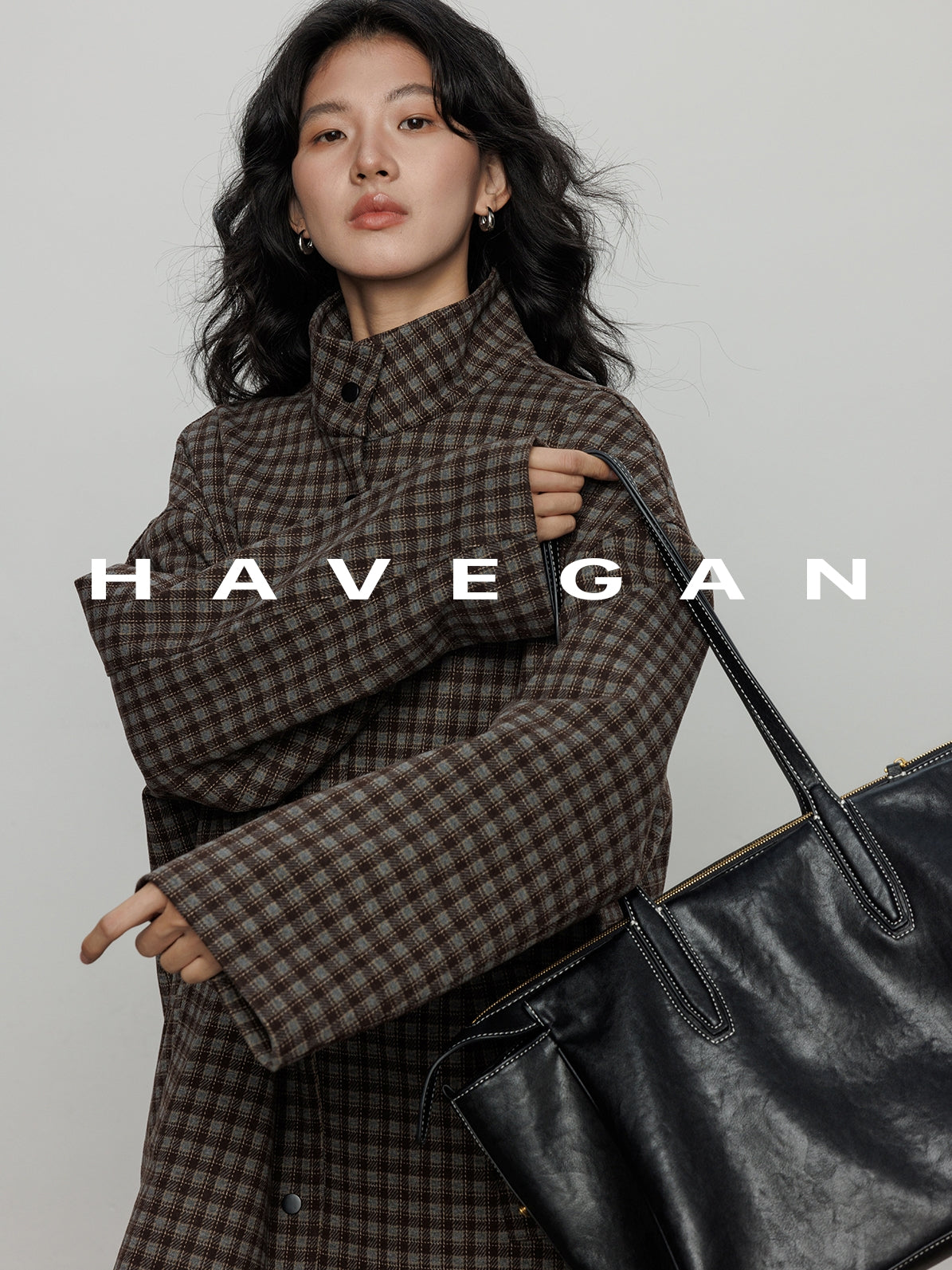 立領格紋上衣_BDHL7961