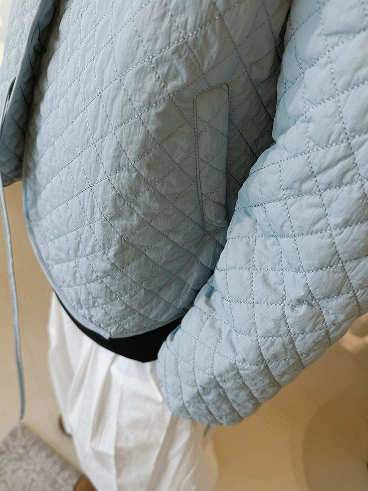 V-Neck Diamond-Stitch Jacket_BDHL8133