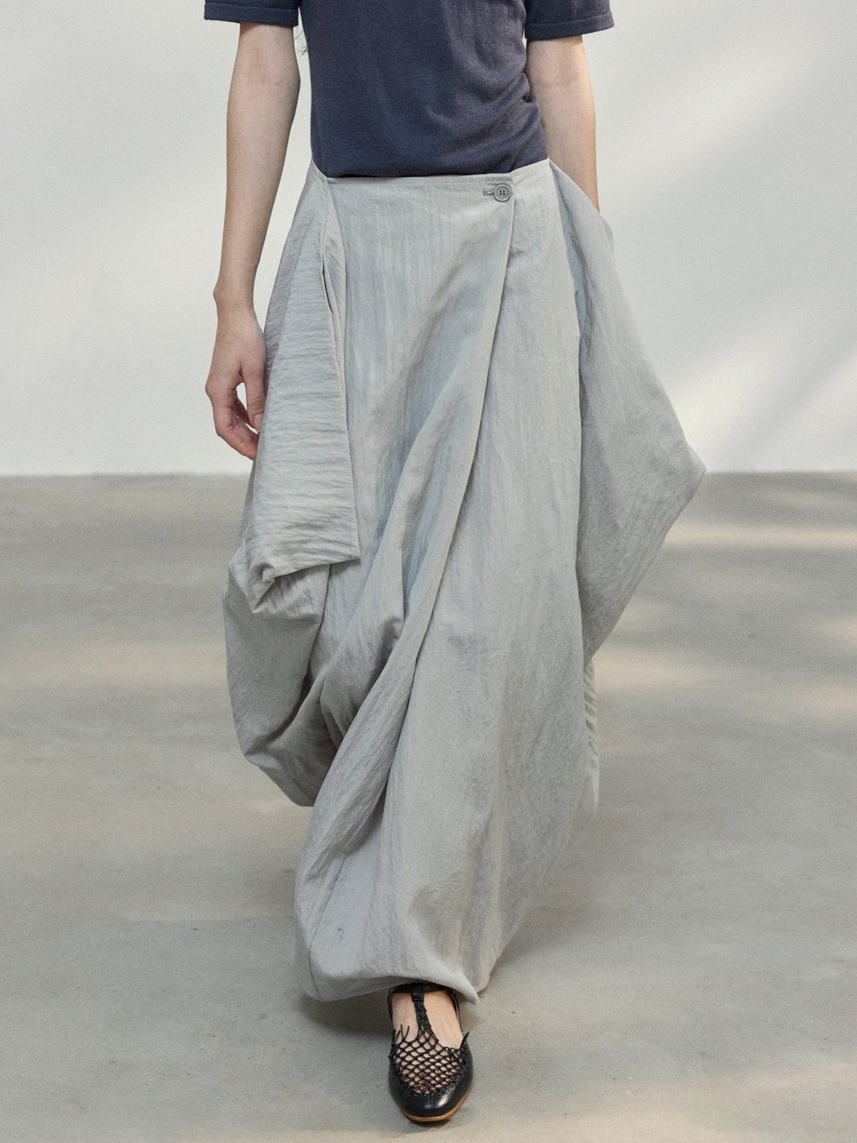 Cocoon Shape Long Skirt_BDHL7482