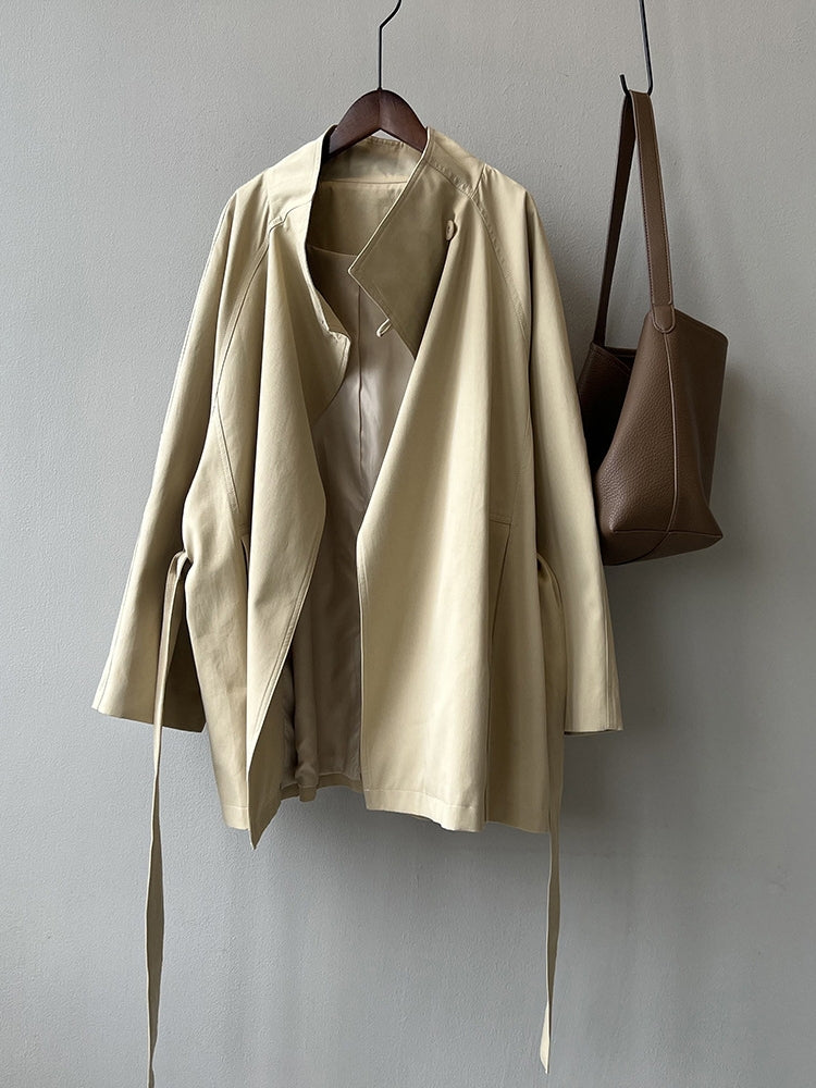 Retro Stand Collar Trench Coat_BDHL7126