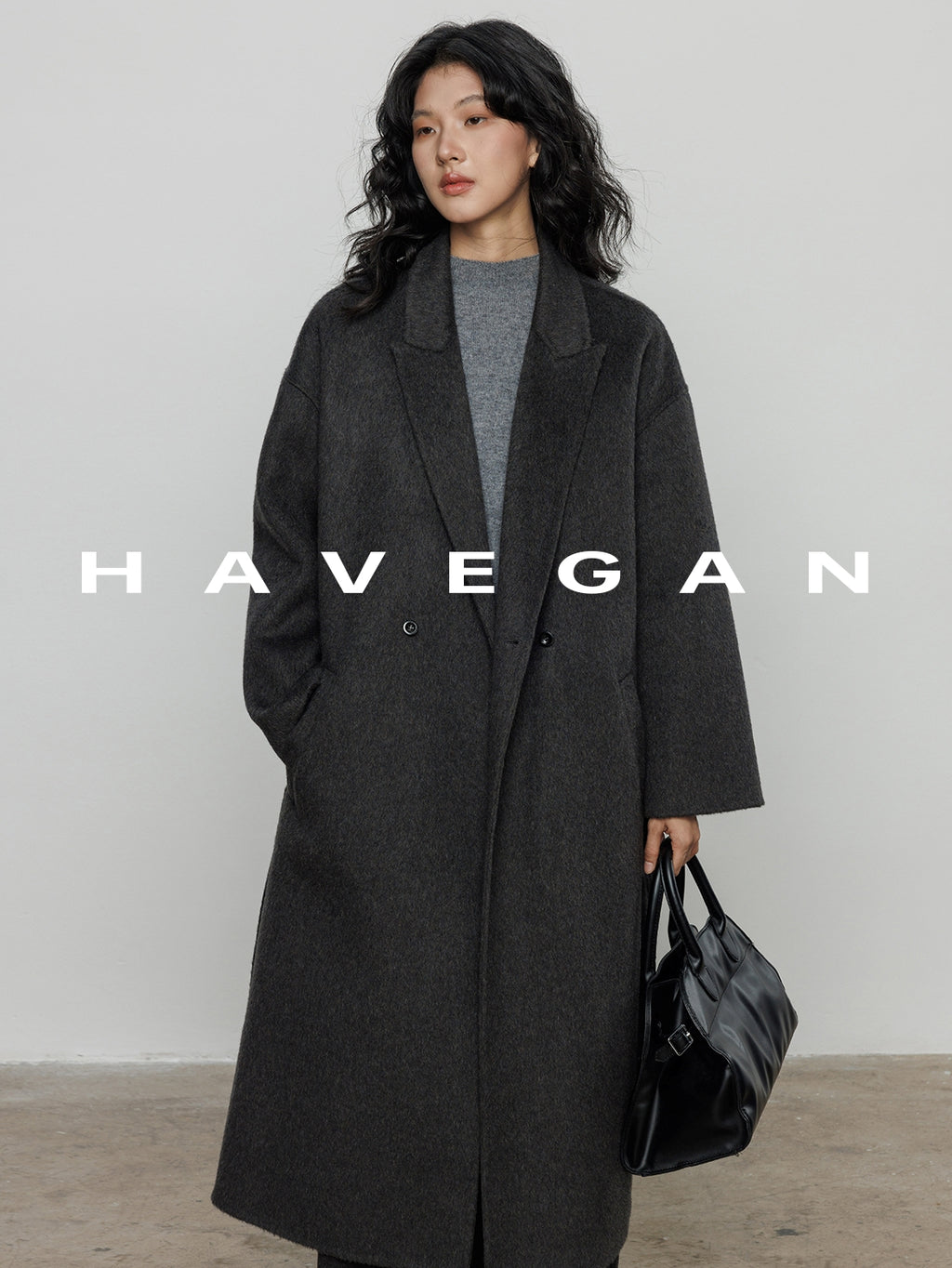 翻領腰帶長版大衣_BDHL7890