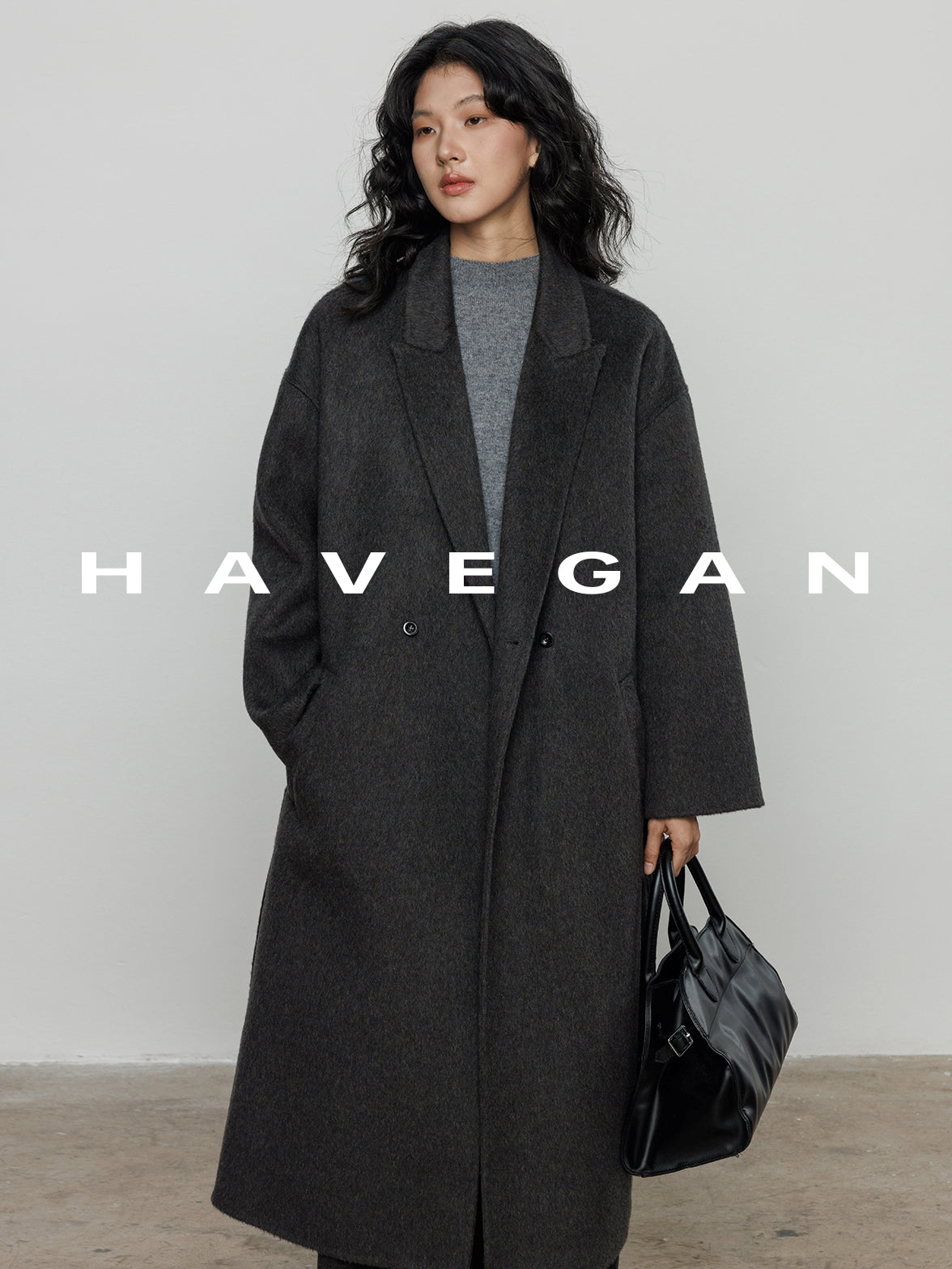 翻領腰帶長版大衣_BDHL7890