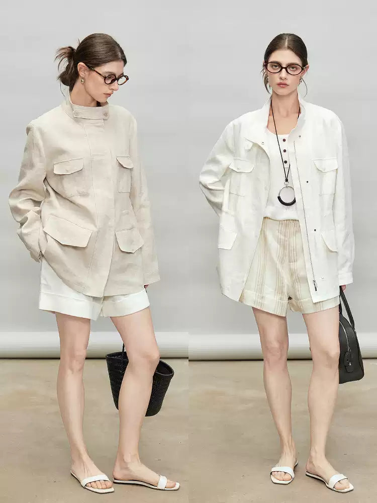 Stand-Up Collar Shirt Jacket_BDHL7278