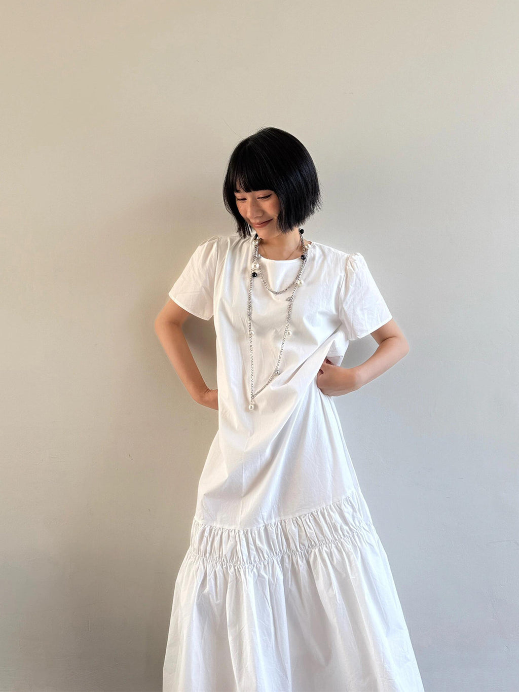 Short-Sleeve Collared Maxi Dress_BDHL8286