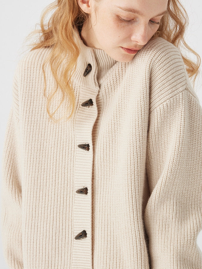 立領羅紋針織開襟衫_BDHL8117