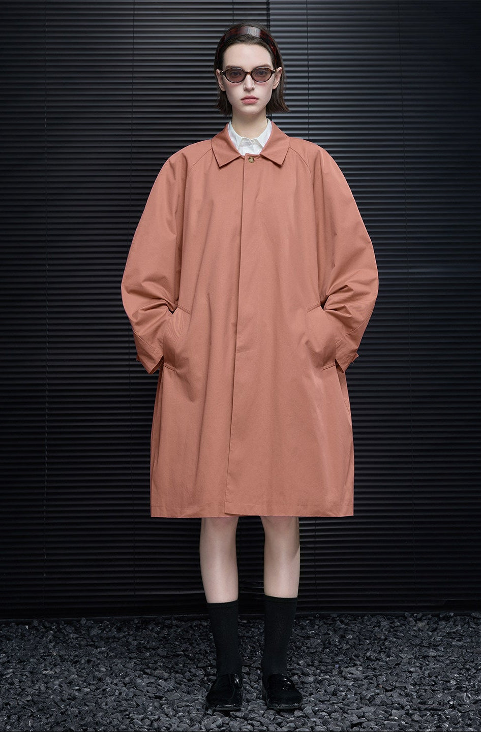 Cotton Mid-Length Loose Trench Coat_BDHL8218